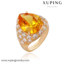 13336 Xuping Modeschmuck China Großhandel 18k Gold Ring Designs Luxus Glas Ringe Charme Schmuck für Frauen